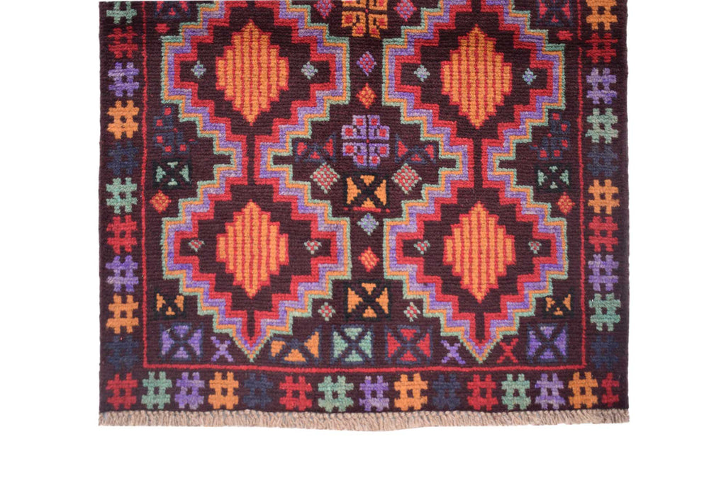 Handmade Tribal Afghan Balouch Rug | 116 x 80 cm | 3'10" x 2'8" - Najaf Rugs & Textile
