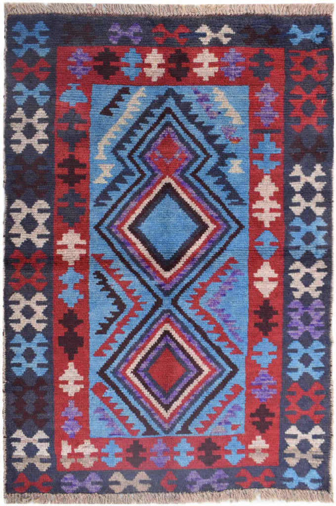 Handmade Tribal Afghan Balouch Rug | 117 x 80 cm | 3'10" x 2'8" - Najaf Rugs & Textile