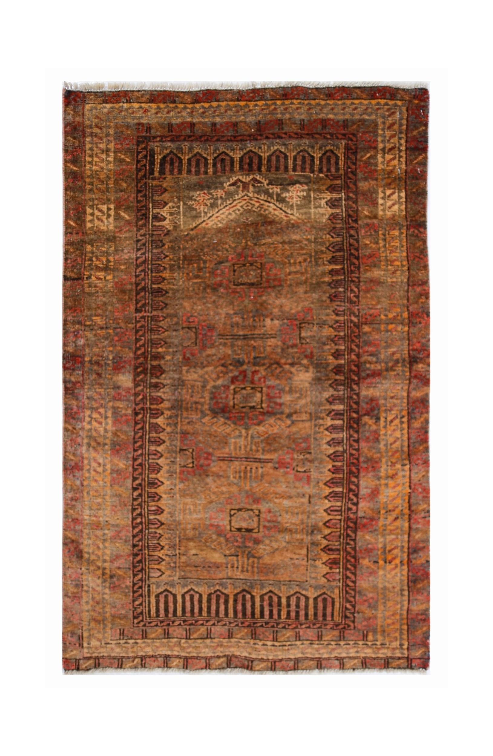 Handmade Tribal Afghan Balouch Rug | 121 x 75 cm | 4' x 2'5" - Najaf Rugs & Textile