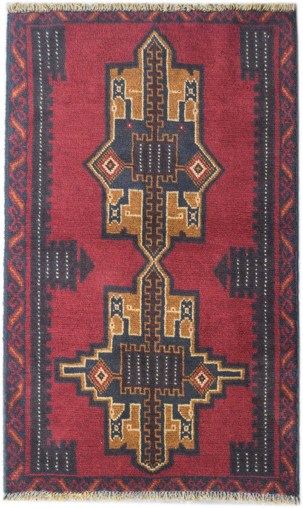 Handmade Tribal Afghan Balouch Rug | 129 x 85 cm | 4'2" x 2'7" - Najaf Rugs & Textile