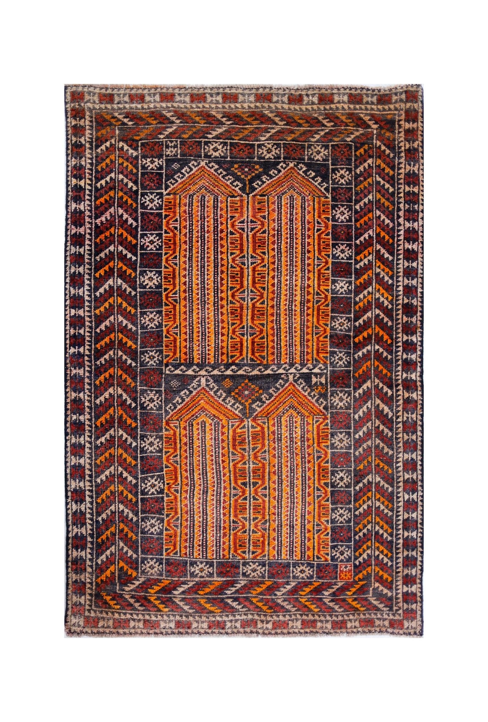 Handmade Tribal Afghan Balouch Rug | 130 x 84 cm | 4'3" x 2'9" - Najaf Rugs & Textile
