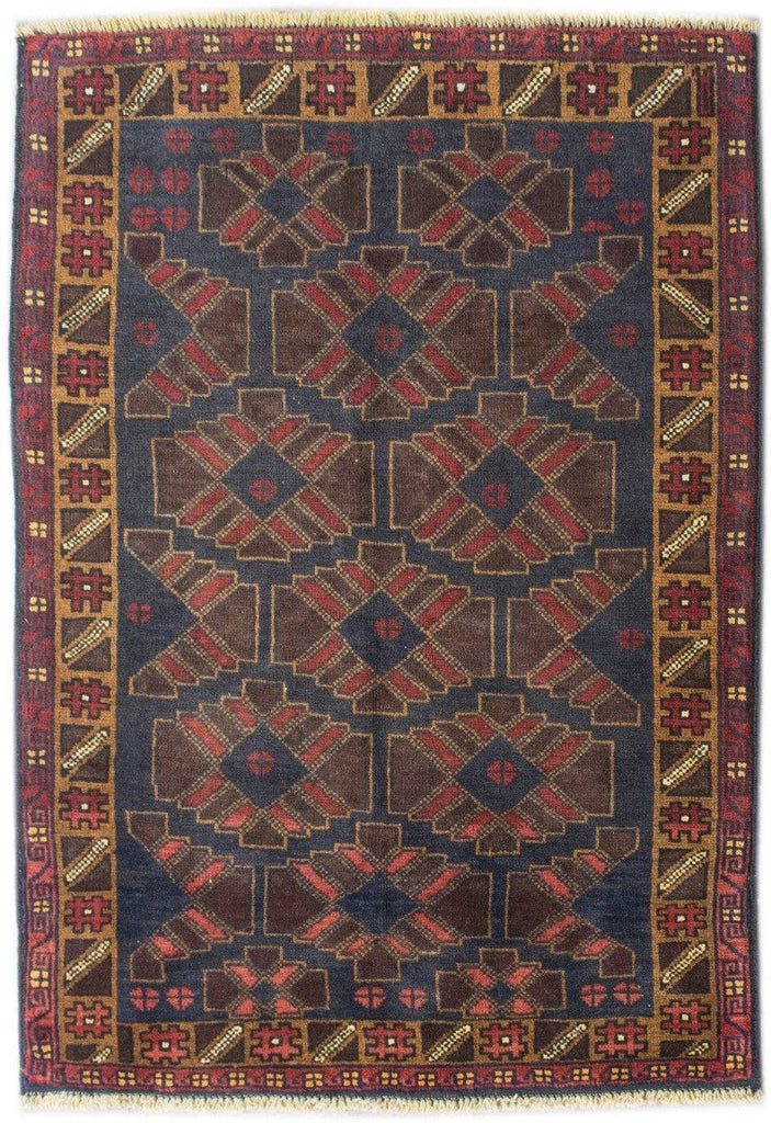 Handmade Tribal Afghan Balouch Rug | 130 x 91 cm | 4'2" x 2'9" - Najaf Rugs & Textile