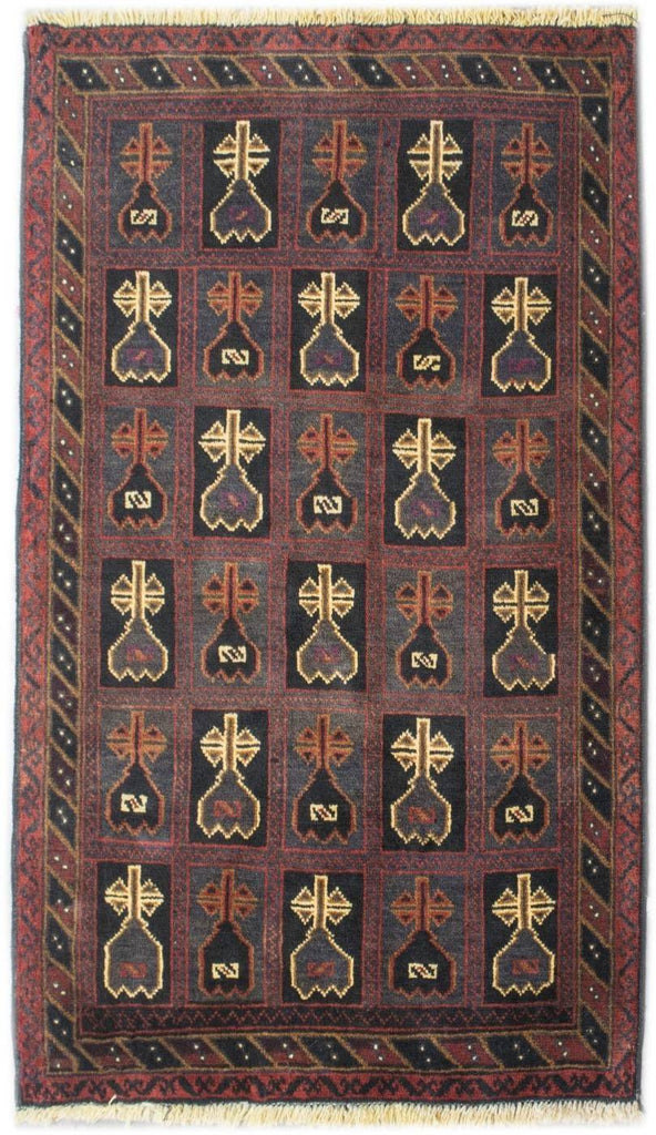 Handmade Tribal Afghan Balouch Rug | 131 x 88 cm | 4'2" x 2'8" - Najaf Rugs & Textile