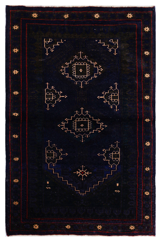 Handmade Tribal Afghan Balouch Rug | 132 x 88 cm | 4'4" x 2'11" - Najaf Rugs & Textile