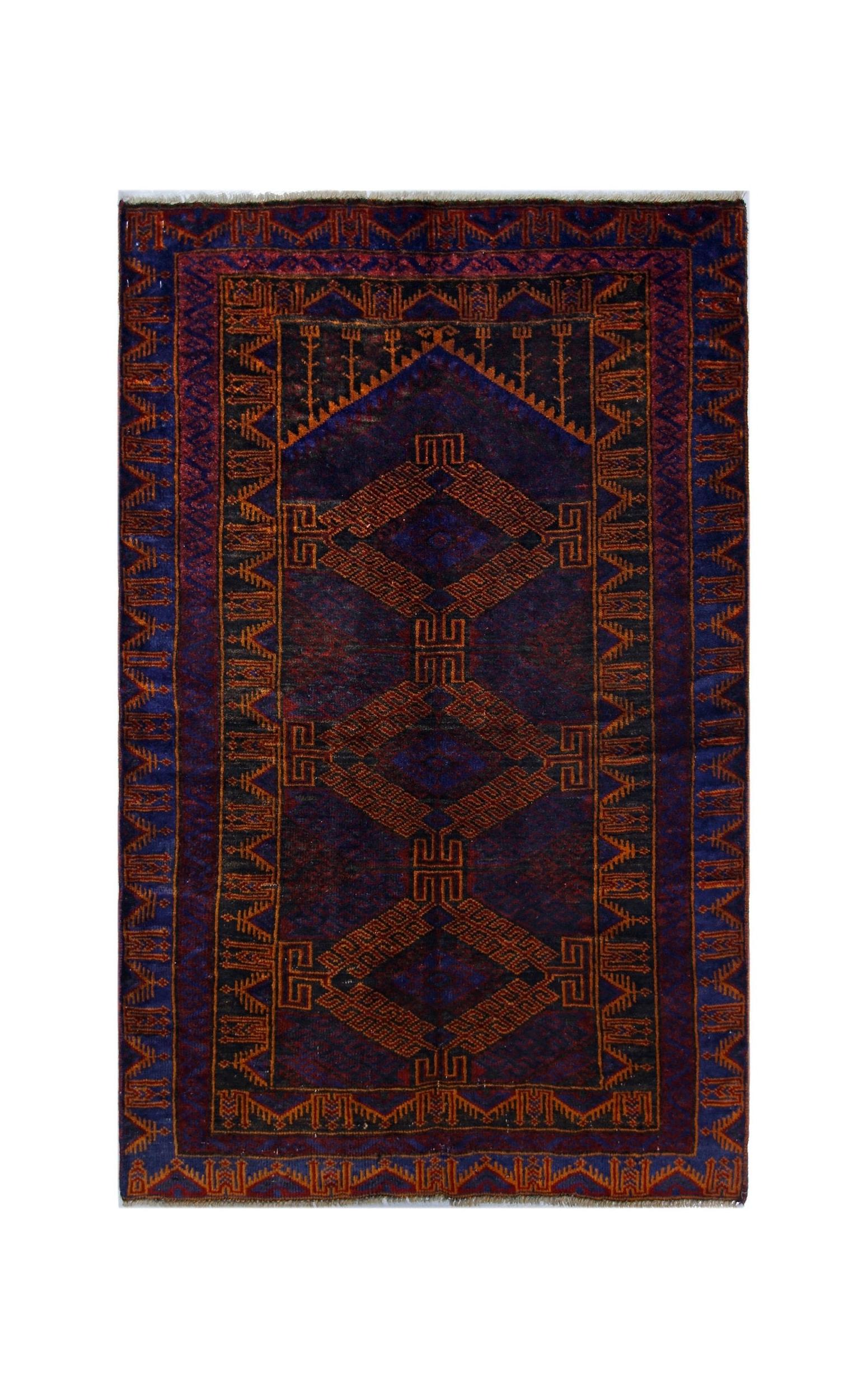 Handmade Tribal Afghan Balouch Rug | 136 x 87 cm | 4'6" x 2'10" - Najaf Rugs & Textile