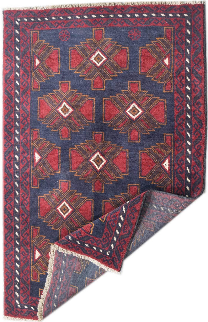 Handmade Tribal Afghan Balouch Rug | 141 x 92 cm | 4'6" x 3' - Najaf Rugs & Textile
