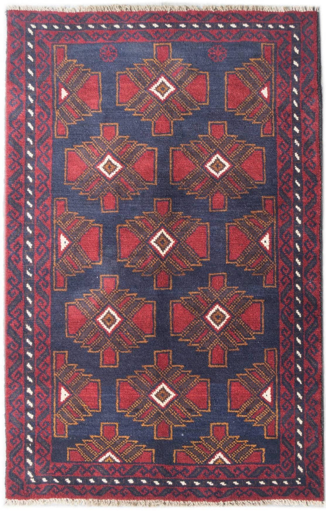 Handmade Tribal Afghan Balouch Rug | 141 x 92 cm | 4'6" x 3' - Najaf Rugs & Textile