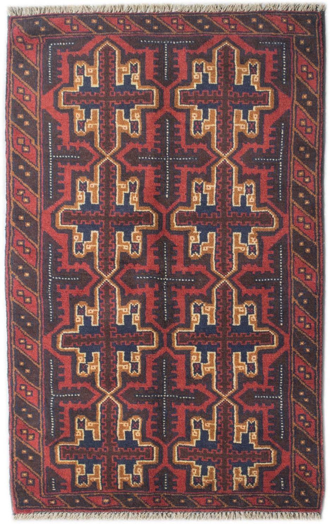 Handmade Tribal Afghan Balouch Rug | 145 x 83 cm | 4'7" x 2'7" - Najaf Rugs & Textile
