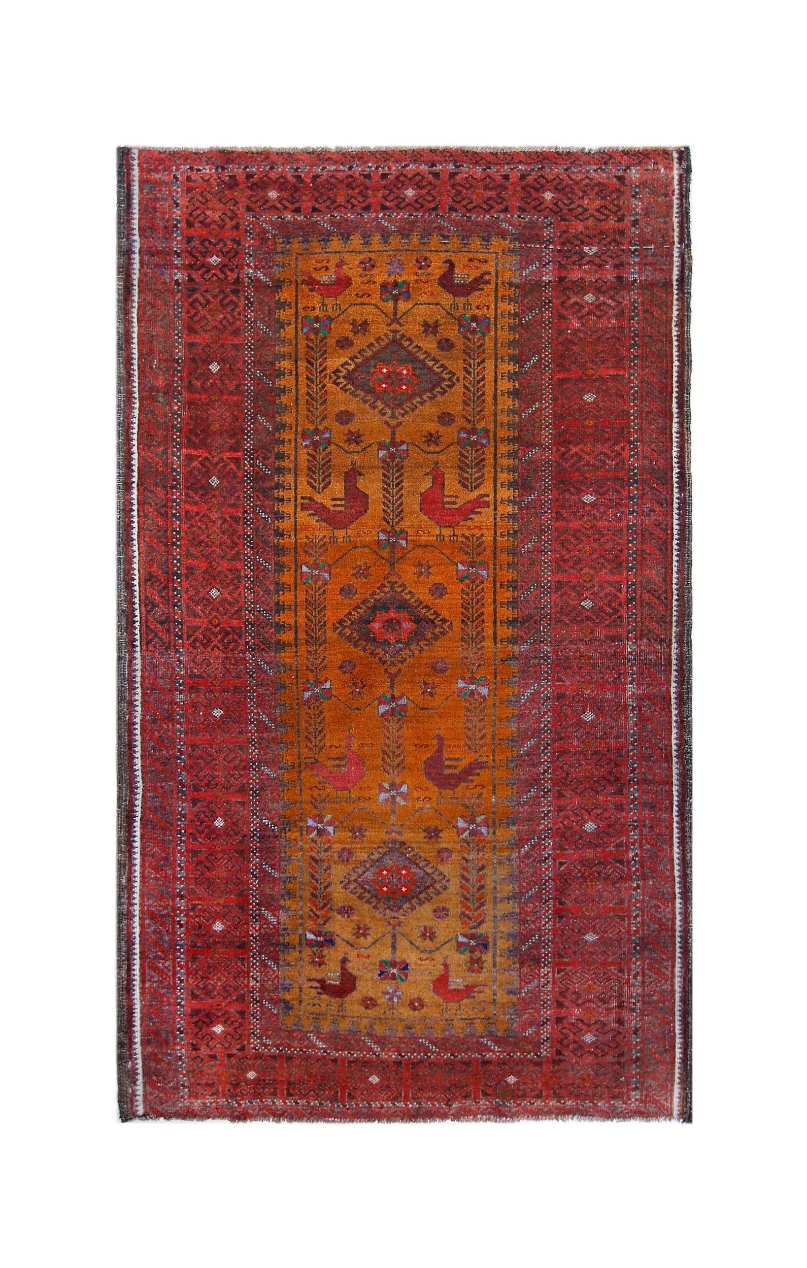 Handmade Tribal Afghan Balouch Rug | 146 x 88 cm | 4'10" x 2'10" - Najaf Rugs & Textile