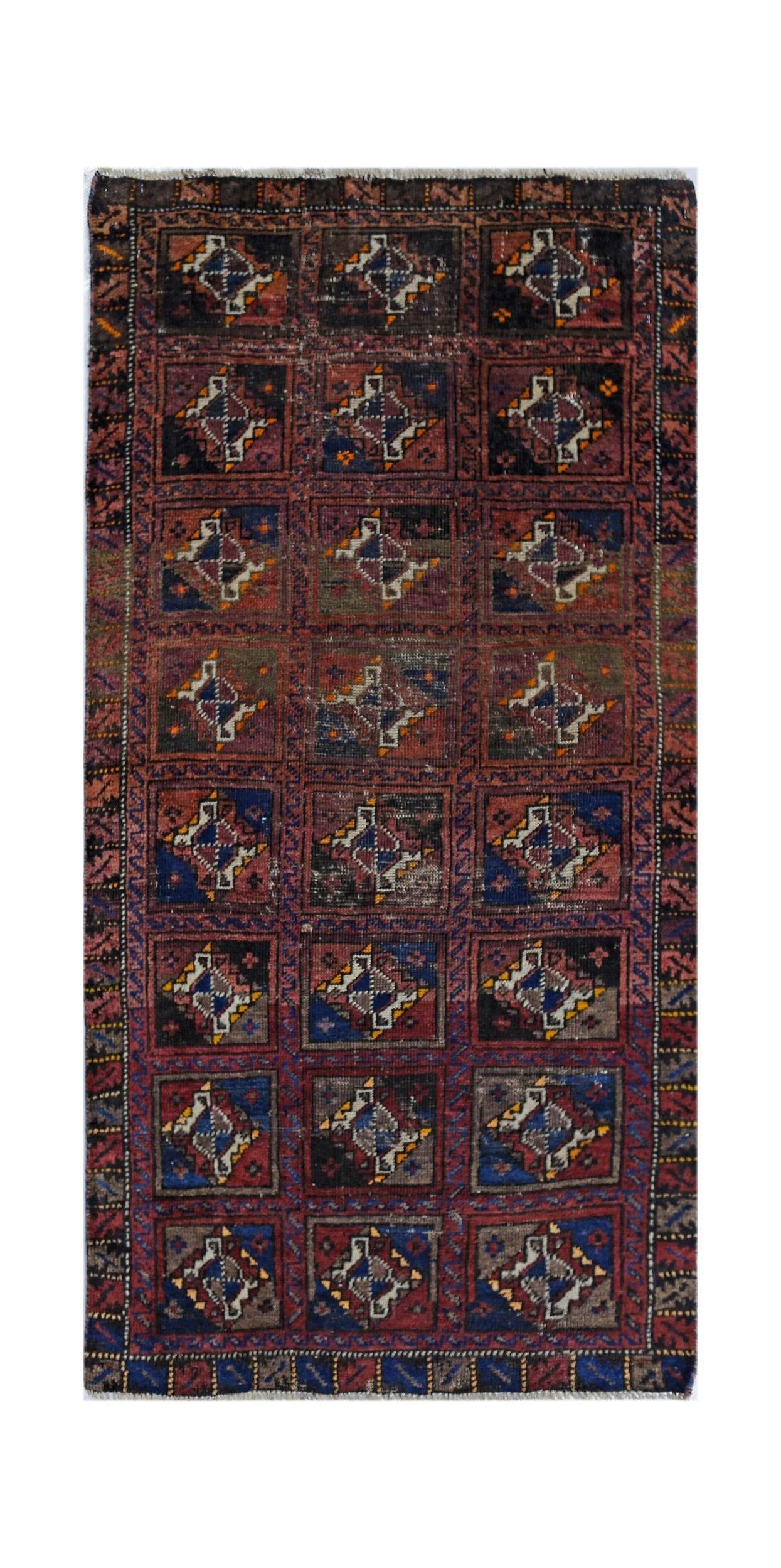 Handmade Tribal Afghan Balouch Rug | 148 x 76 cm | 4'10" x 2'6" - Najaf Rugs & Textile