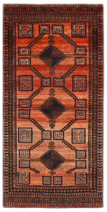 Handmade Tribal Afghan Balouch Rug | 173 x 76 cm | 5'8" x 2'6" - Najaf Rugs & Textile