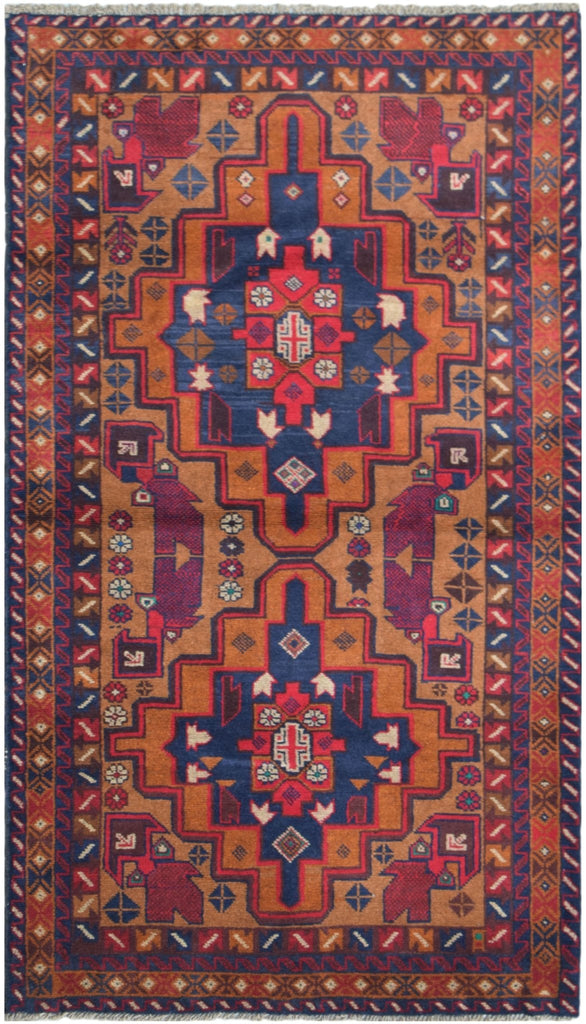 Handmade Tribal Afghan Balouch Rug | 196 x 112 cm | 6'5" x 3'8" - Najaf Rugs & Textile