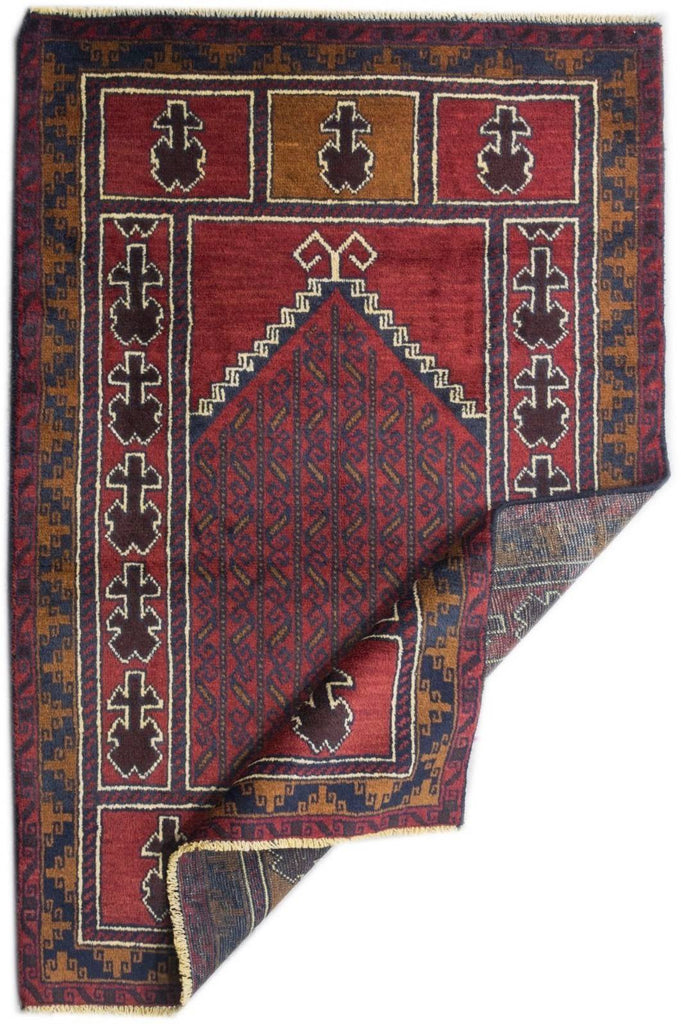 Handmade Tribal Afghan Baluch Prayer Rug | 133 x 86 cm - Najaf Rugs & Textile