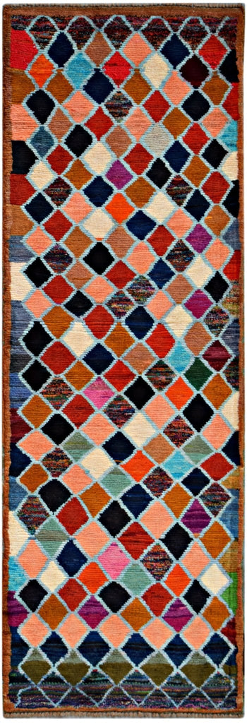 Handmade Tribal Afghan Berber Hallway Runner | 205 x 72 cm | 6'9" x 2'5" - Najaf Rugs & Textile