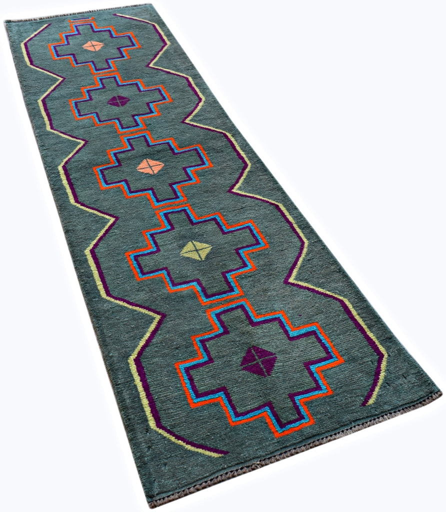 Handmade Tribal Afghan Berber Hallway Runner | 238 x 71 cm | 7'10" x 2'4" - Najaf Rugs & Textile