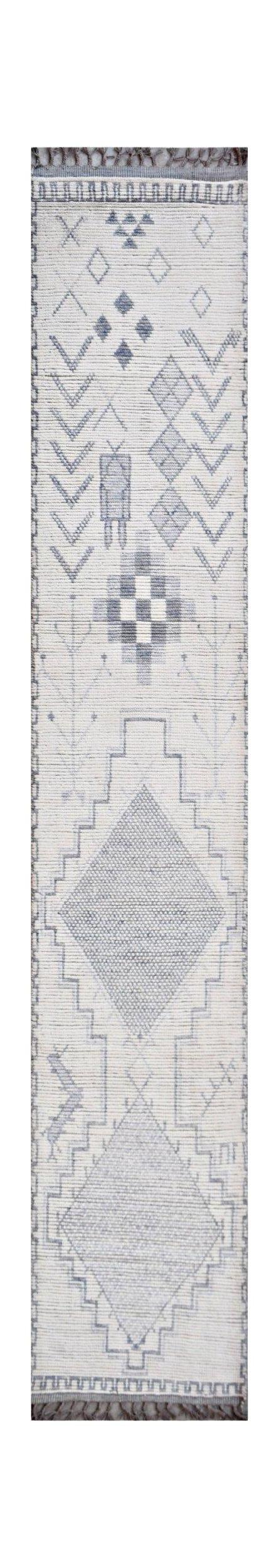 Handmade Tribal Afghan Berber Hallway Runner | 433 x 73 cm | 14'3" x 2'5" - Najaf Rugs & Textile