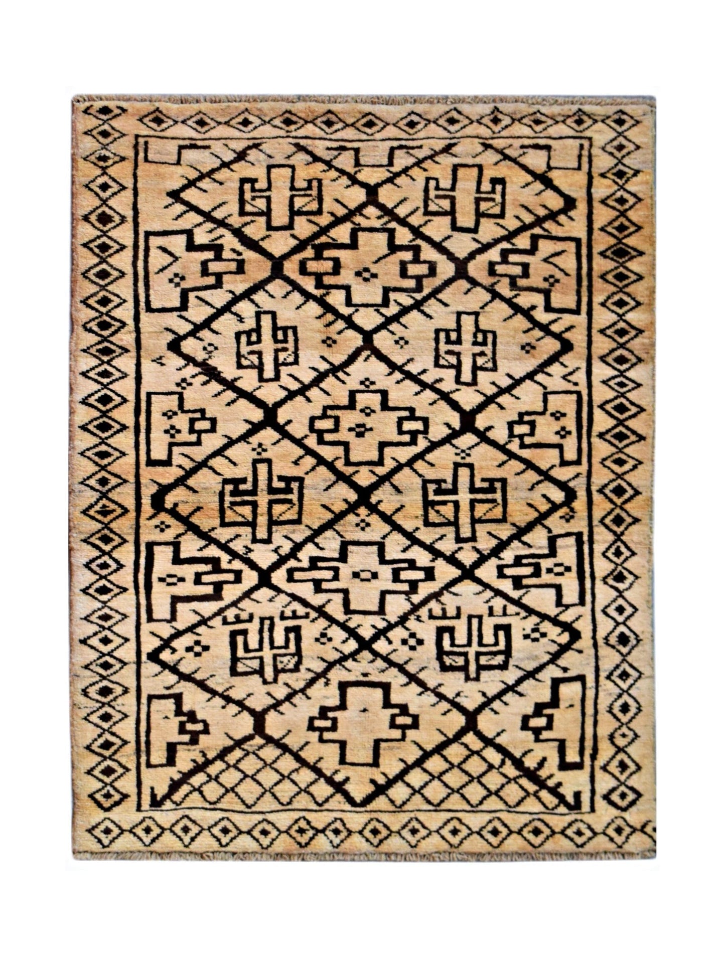 Handmade Tribal Afghan Berber Rug | 136 x 97 cm | 4'6" x 3'2" - Najaf Rugs & Textile