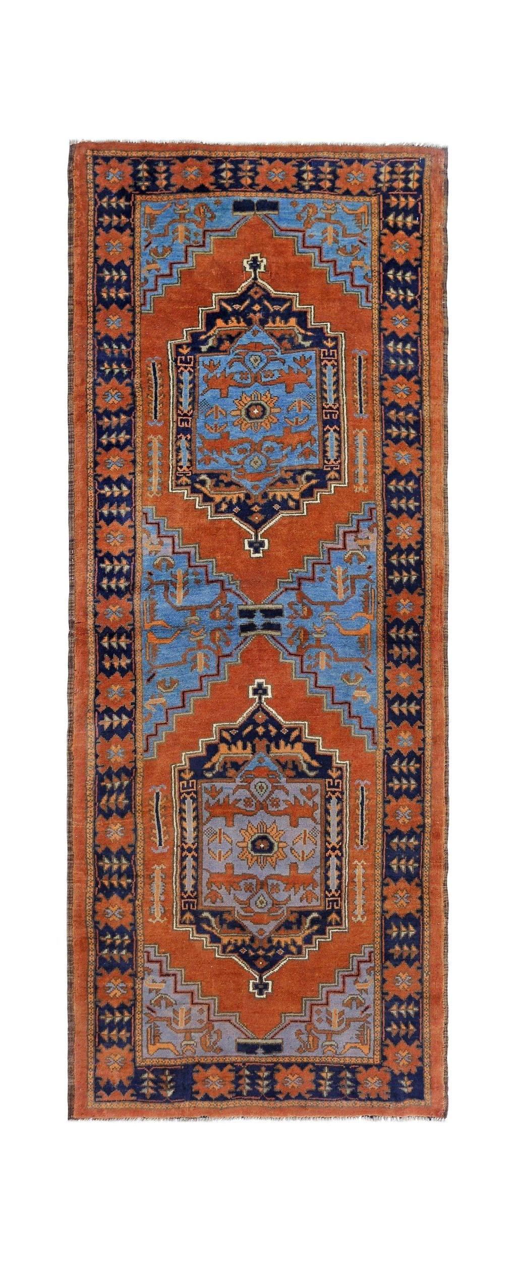 Handmade Tribal Afghan Hallway Runner | 208 x 81 cm | 6'10" x 2'8" - Najaf Rugs & Textile