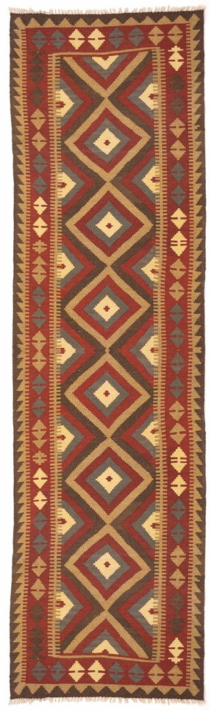Handmade Tribal Afghan Maimana Kilim Hallway Runner | 370 x 90 cm - Najaf Rugs & Textile