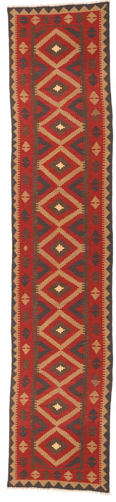 Handmade Tribal Afghan Maimana Kilim Hallway Runner | 384 x 83 cm - Najaf Rugs & Textile