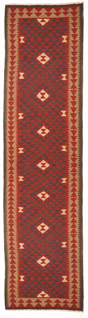Handmade Tribal Afghan Maimana Kilim Hallway Runner | 388 x 87 cm - Najaf Rugs & Textile