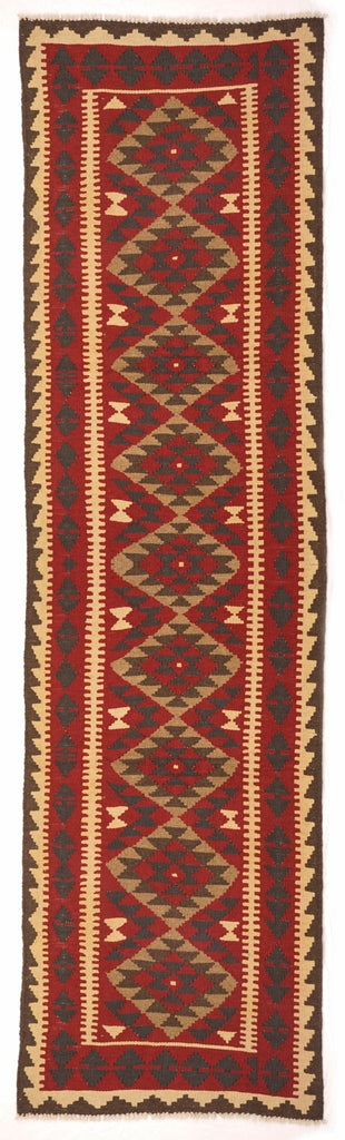 Handmade Tribal Afghan Maimana Kilim Hallway Runner | 390 x 88 cm - Najaf Rugs & Textile
