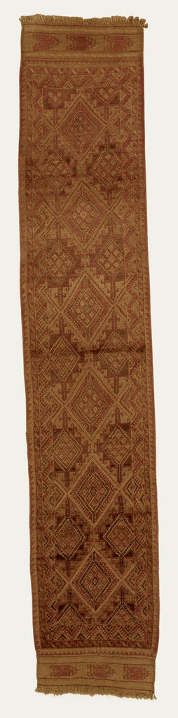 Handmade Tribal Afghan Mashwani Hallway Runner | 349 x 65 cm | 11'4" x 2'1" - Najaf Rugs & Textile