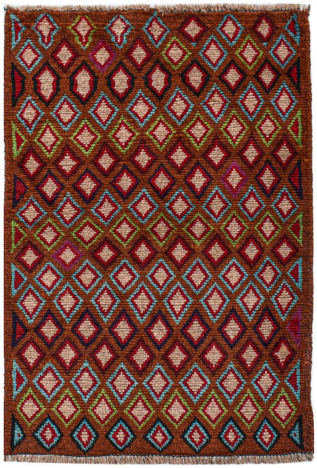 Handmade Tribal Afghan Rug | 114 x 79 cm | 3'9" x 2'7" - Najaf Rugs & Textile