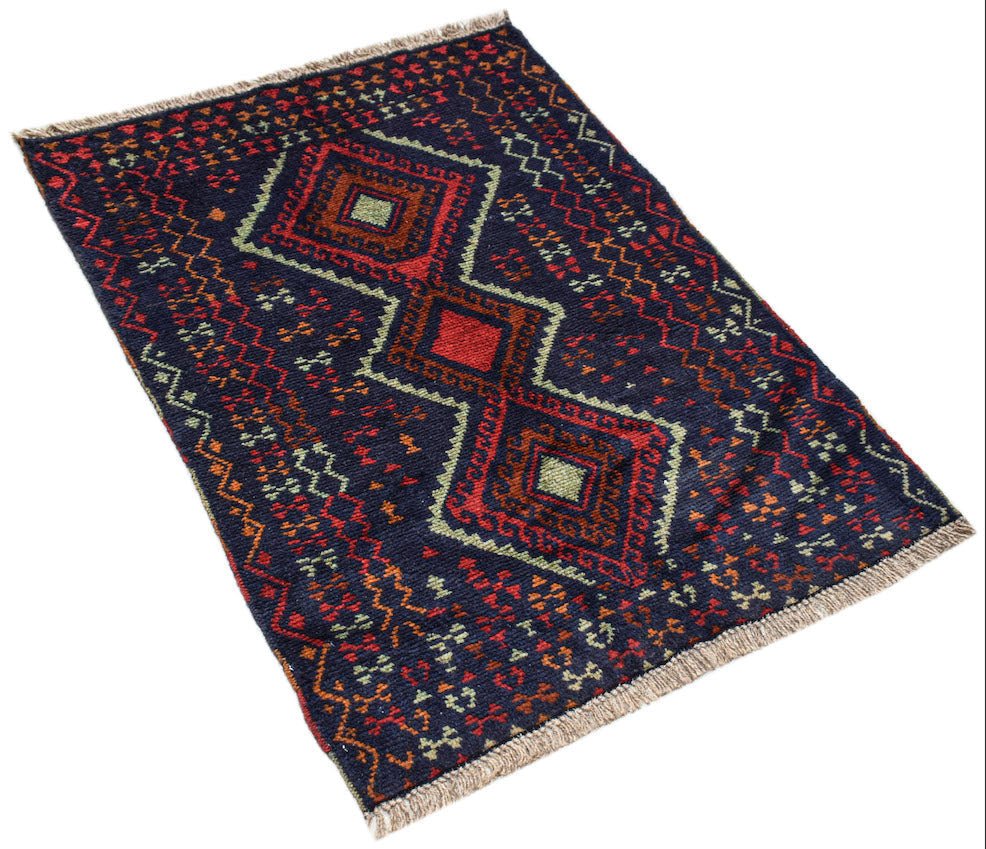 Handmade Tribal Afghan Rug | 115 x 83 cm | 3'9" x 2'9" - Najaf Rugs & Textile