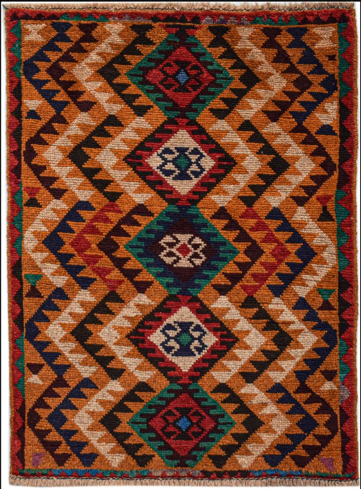Handmade Tribal Afghan Rug | 117 x 82 cm | 3'10" x 2'8" - Najaf Rugs & Textile