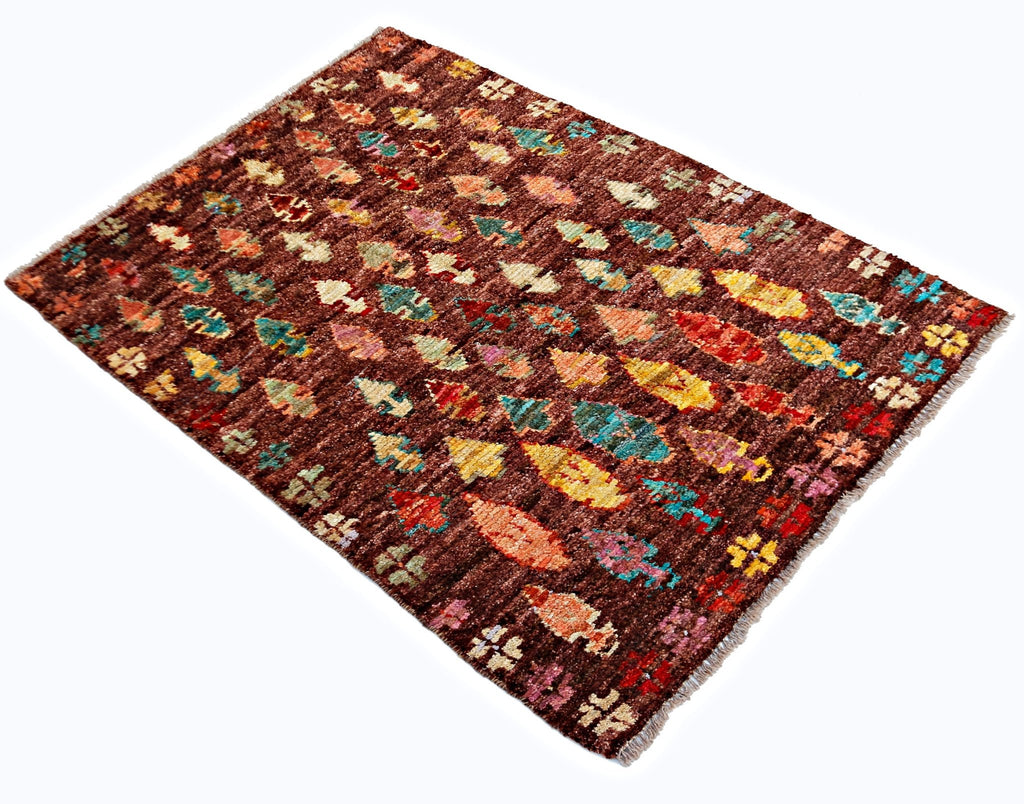 Handmade Tribal Afghan Rug | 128 x 90 cm | 4'3" x 3' - Najaf Rugs & Textile