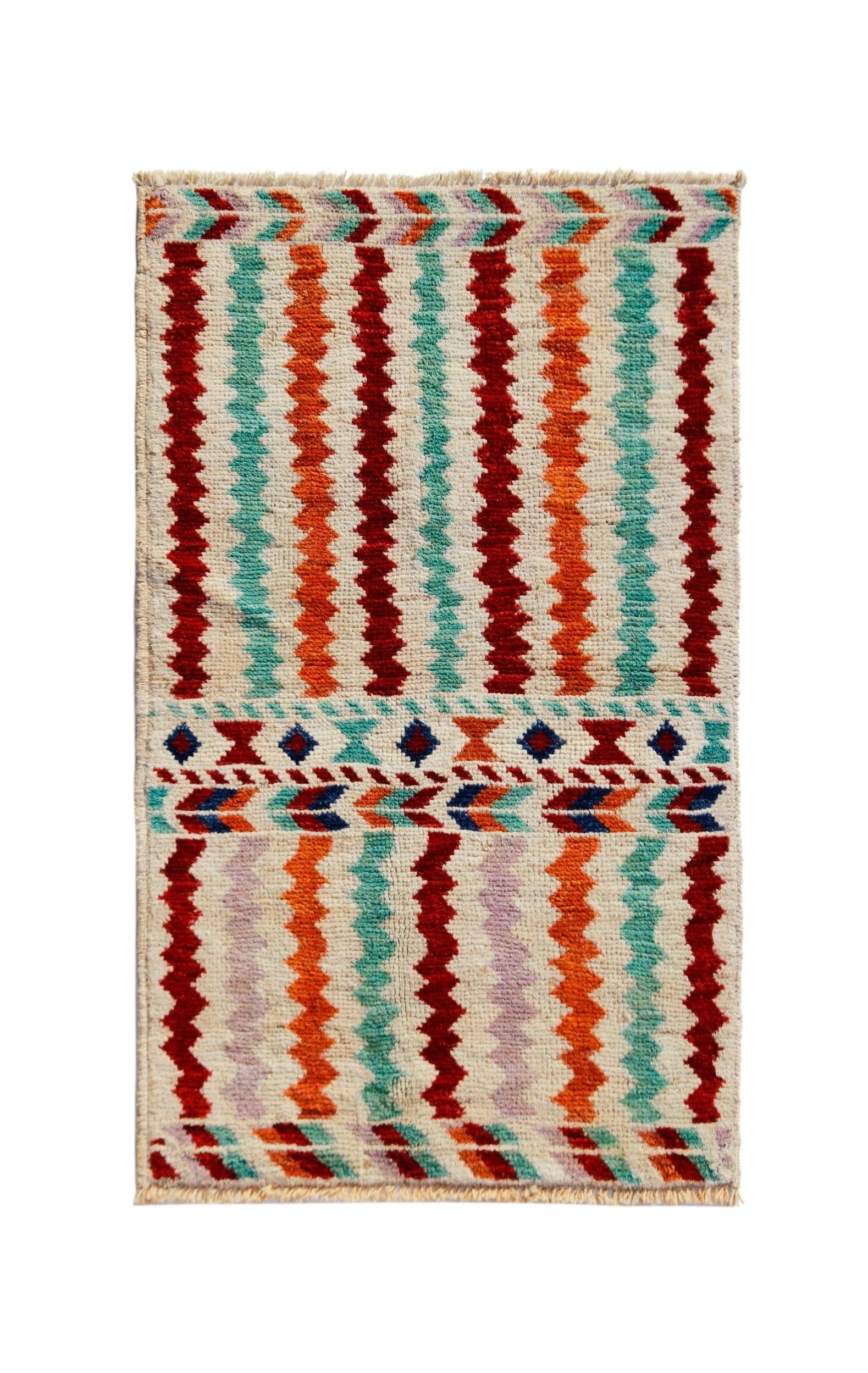 Handmade Tribal Afghan Rug | 140 x 83 cm | 4'7" x 2'9" - Najaf Rugs & Textile