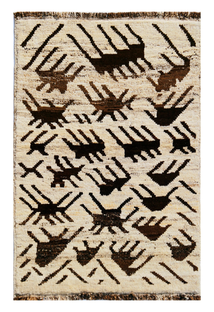 Handmade Tribal Afghan Rug | 140 x 96 cm | 4'8" x 3'2" - Najaf Rugs & Textile