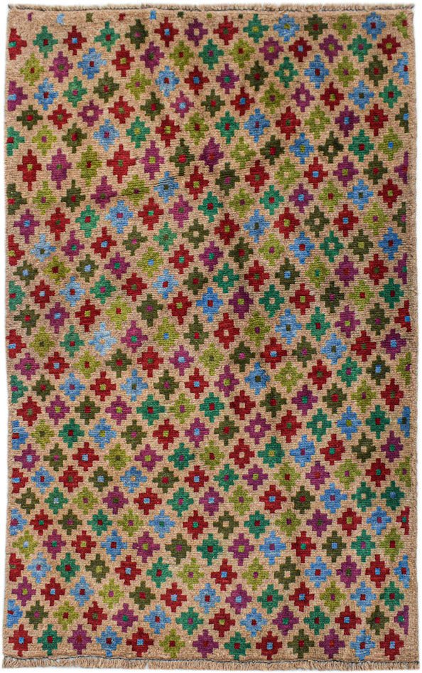 Handmade Tribal Afghan Rug | 144 x 96 cm | 4'8" x 3'2" - Najaf Rugs & Textile