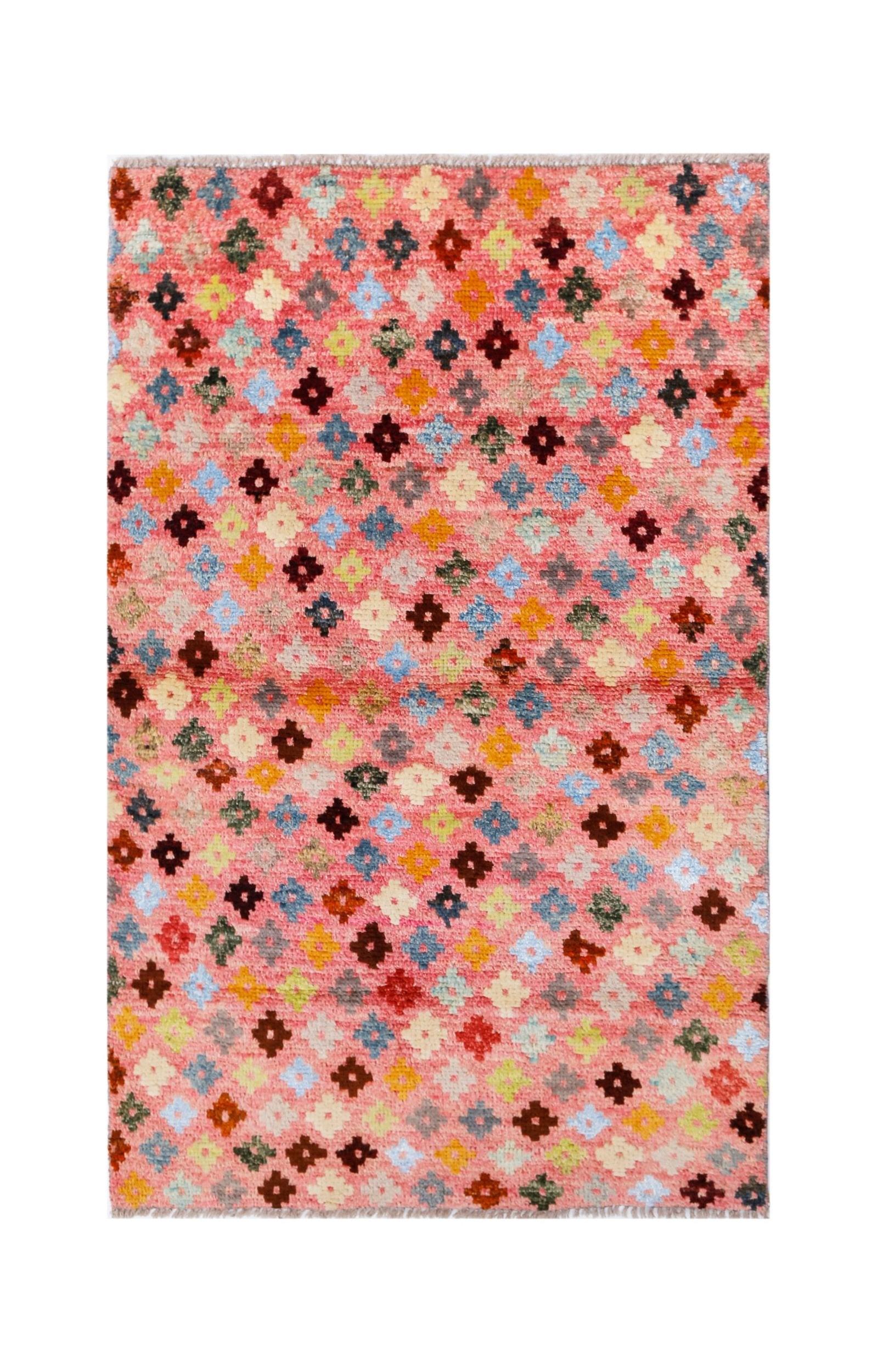 Handmade Tribal Afghan Rug | 149 x 92 cm | 4'11" x 3' - Najaf Rugs & Textile
