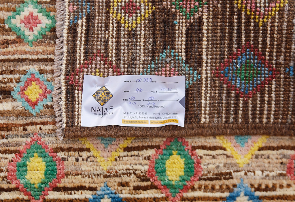 Handmade Tribal Afghan Rug | 150 x 102 cm | 4'11" x 3'4" - Najaf Rugs & Textile
