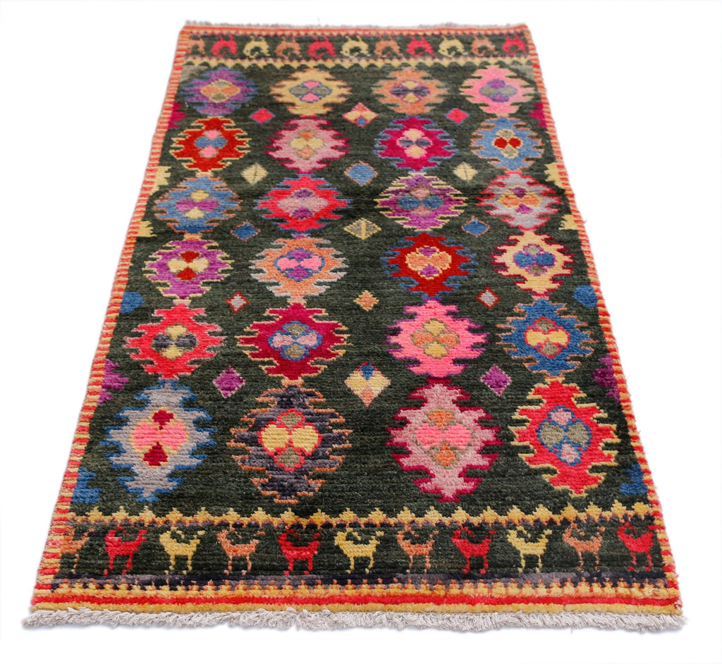 Handmade Tribal Afghan Rug | 156 x 95 cm | 5'2" x 3'2" - Najaf Rugs & Textile