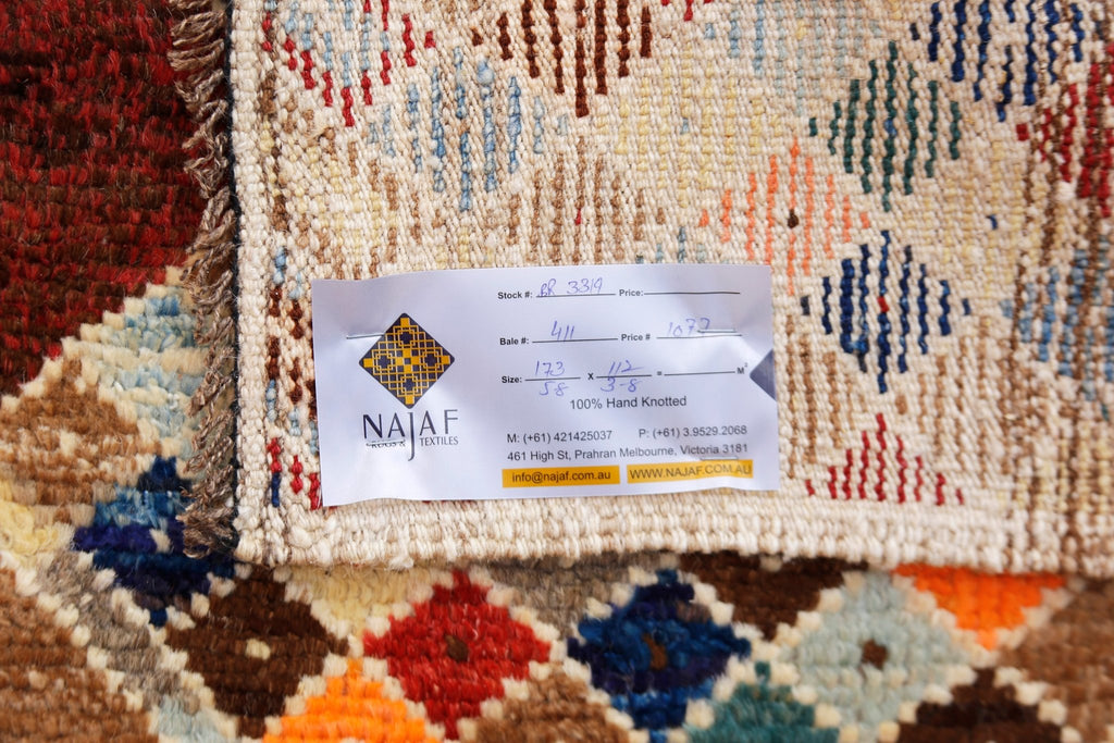 Handmade Tribal Afghan Rug | 173 x 112 cm | 5'8" x 3'8" - Najaf Rugs & Textile