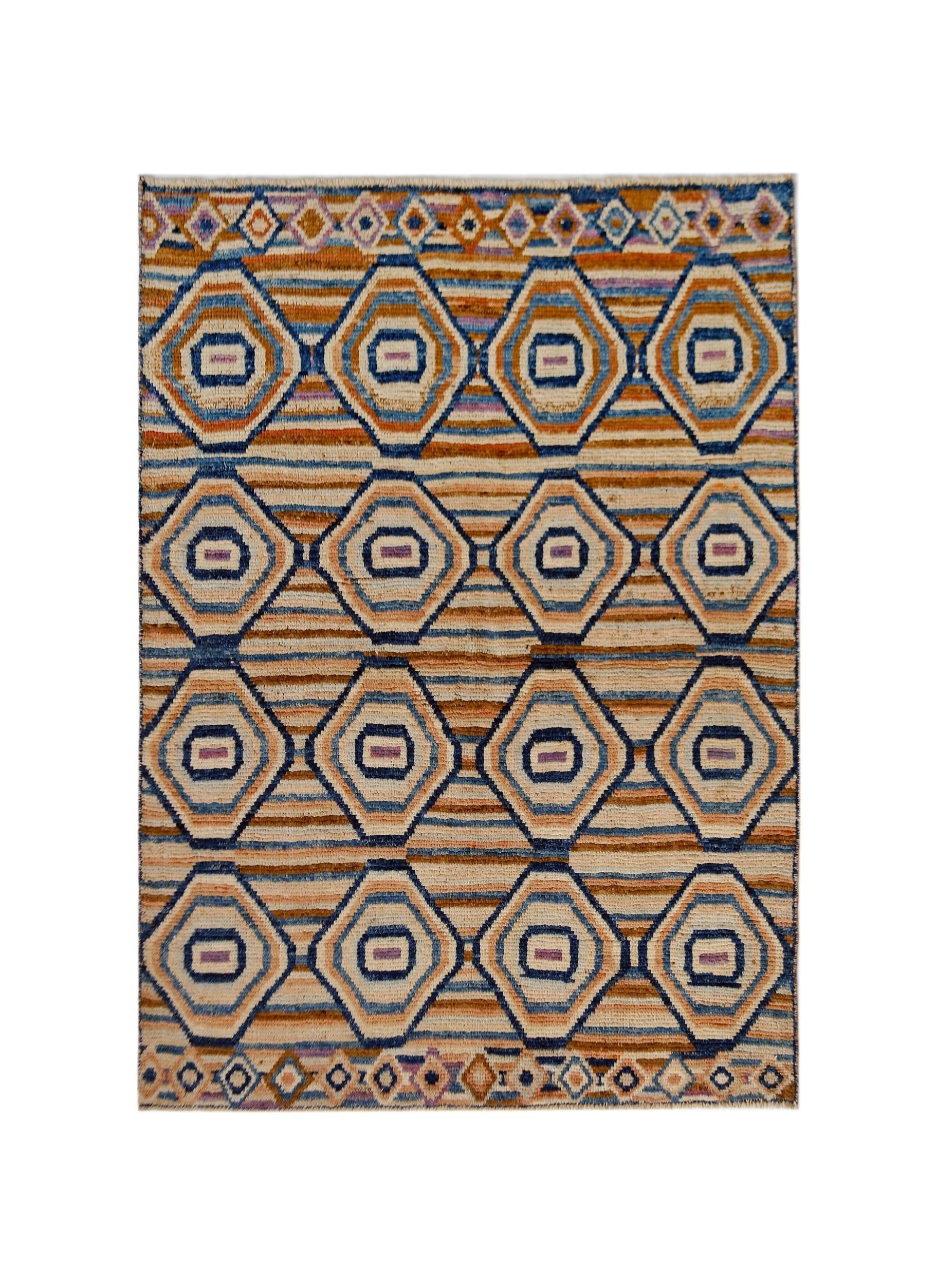 Handmade Tribal Afghan Rug | 188 x 151 cm | 6'2" x 5' - Najaf Rugs & Textile