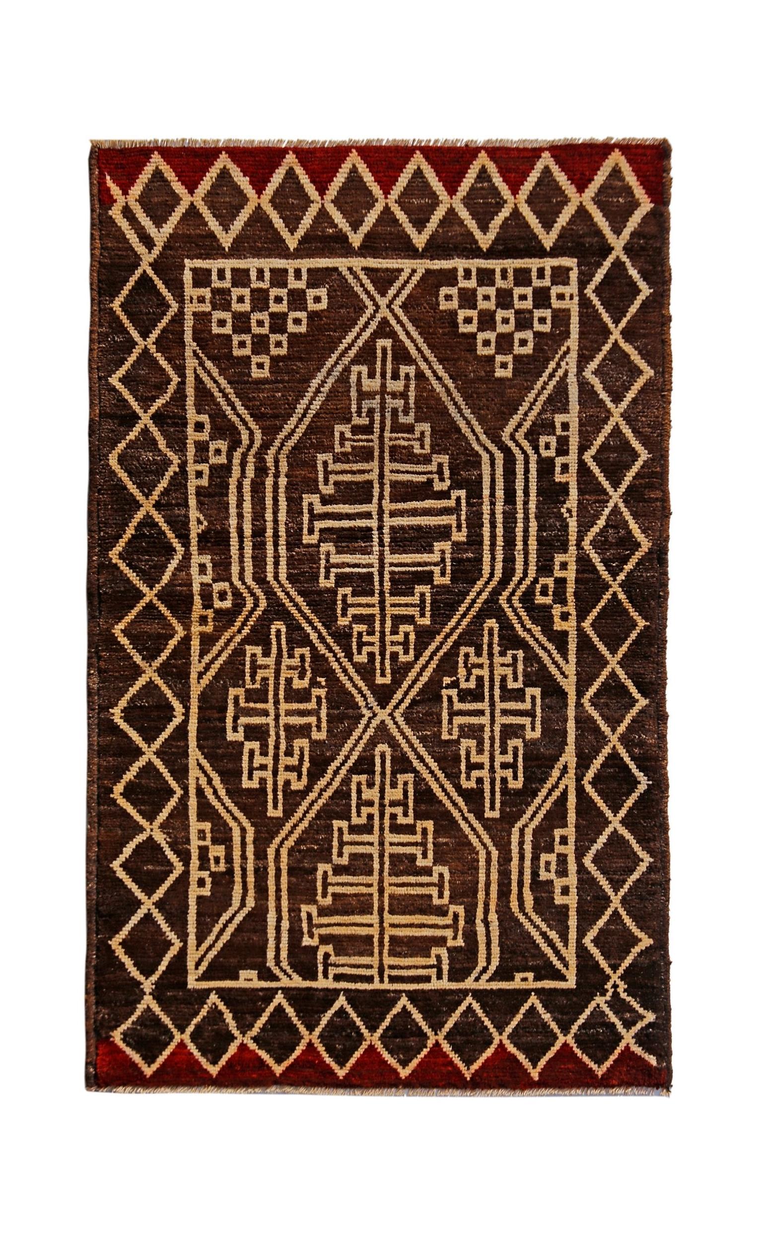 Handmade Tribal Afghan Rug | 189 x 116 cm | 6'3" x 3'10" - Najaf Rugs & Textile