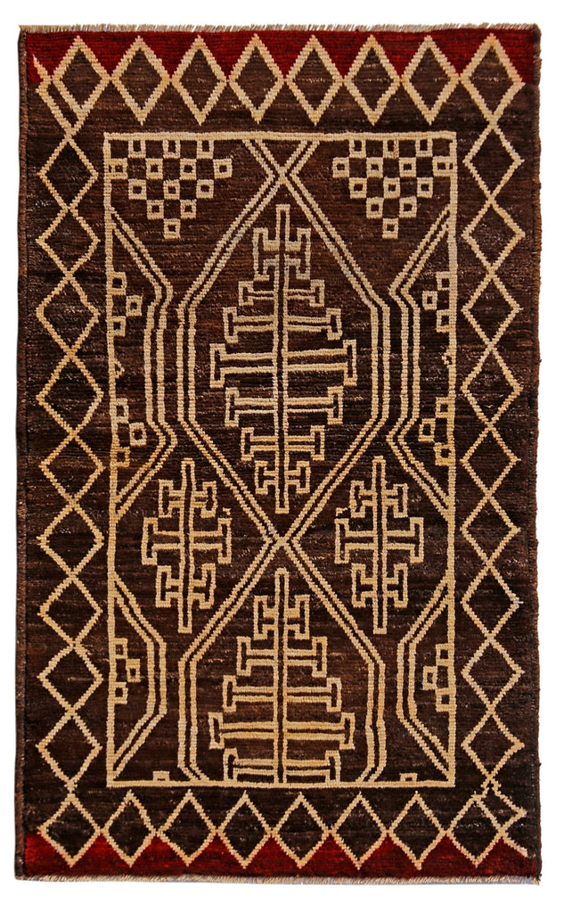 Handmade Tribal Afghan Rug | 189 x 116 cm | 6'3" x 3'10" - Najaf Rugs & Textile