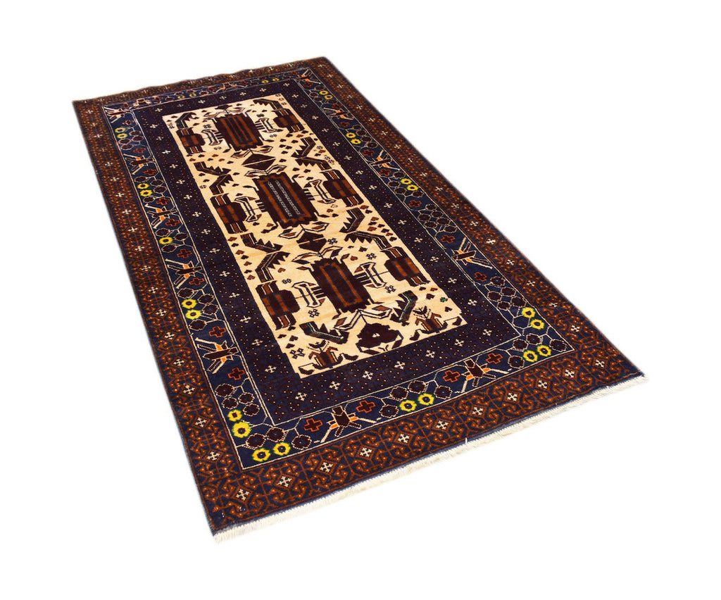 Handmade Tribal Afghan Rug | 200 x 113 cm | 6'7" x 3'9" - Najaf Rugs & Textile