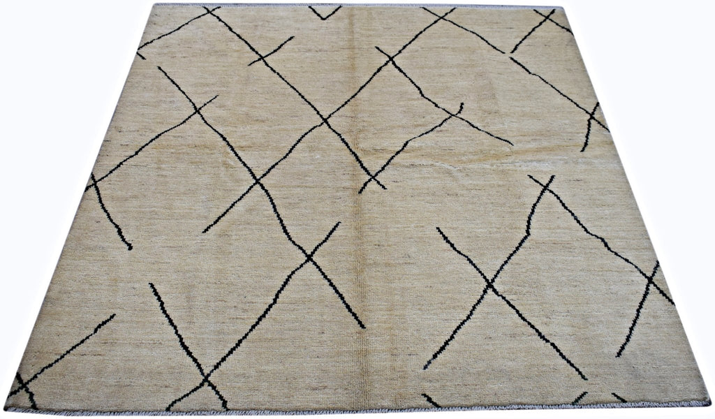 Handmade Tribal Afghan Rug | 202 x 179 cm | 6'7" x 5'10" - Najaf Rugs & Textile