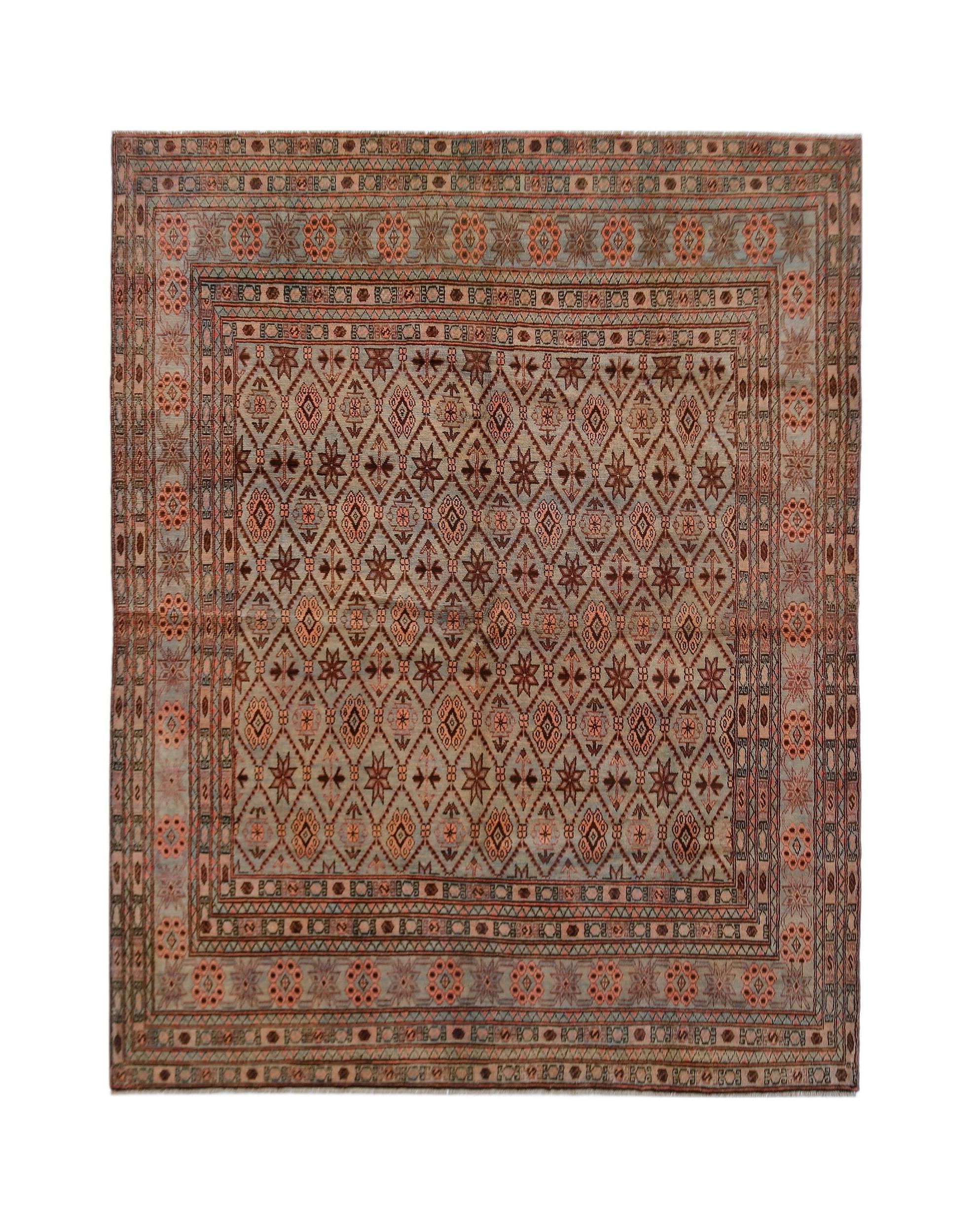Handmade Tribal Afghan Rug | 275 x 210 cm | 9'1" x 6'11" - Najaf Rugs & Textile