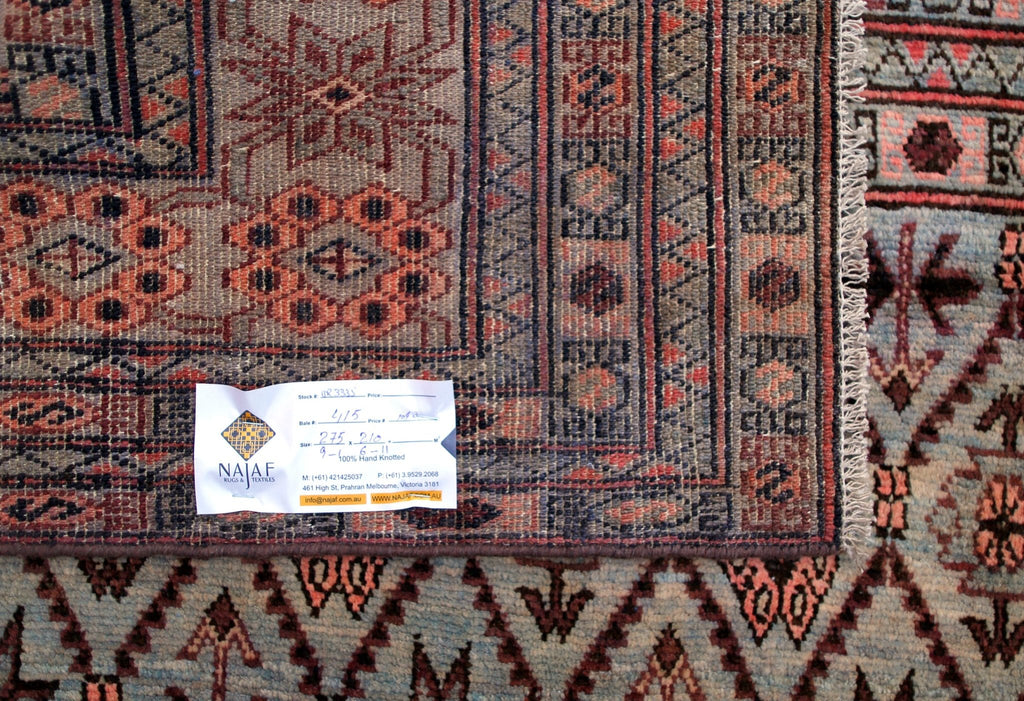 Handmade Tribal Afghan Rug | 275 x 210 cm | 9'1" x 6'11" - Najaf Rugs & Textile