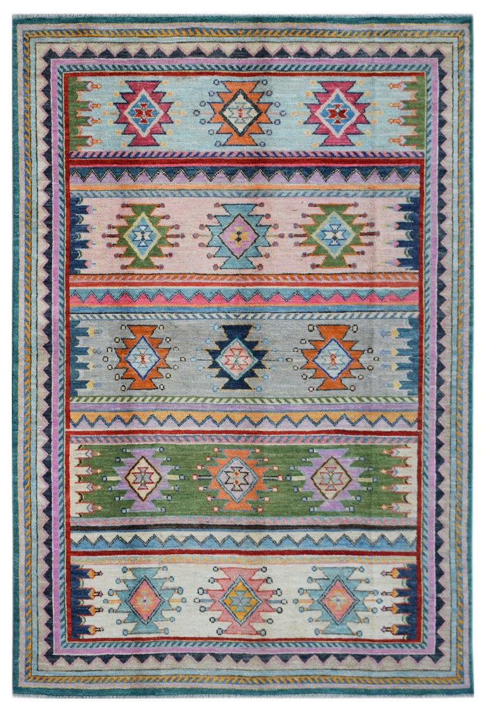 Handmade Tribal Afghan Rug | 298 x 204 cm | 9'9" x 6'8" - Najaf Rugs & Textile