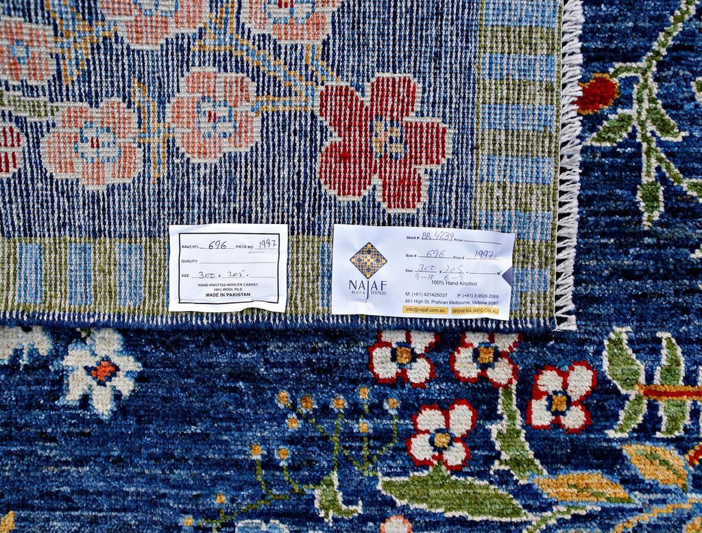 Handmade Tribal Afghan Rug | 300 x 205 cm | 9'10" x 6'9" - Najaf Rugs & Textile