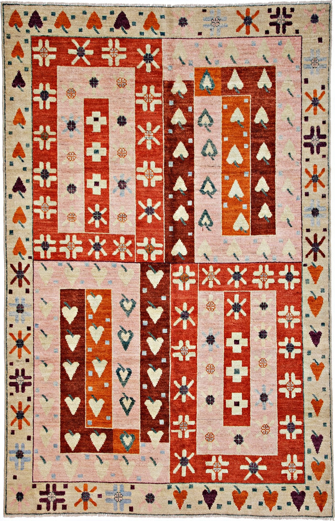 Handmade Tribal Afghan Rug | 301 x 203 cm | 9'10" x 6'8" - Najaf Rugs & Textile