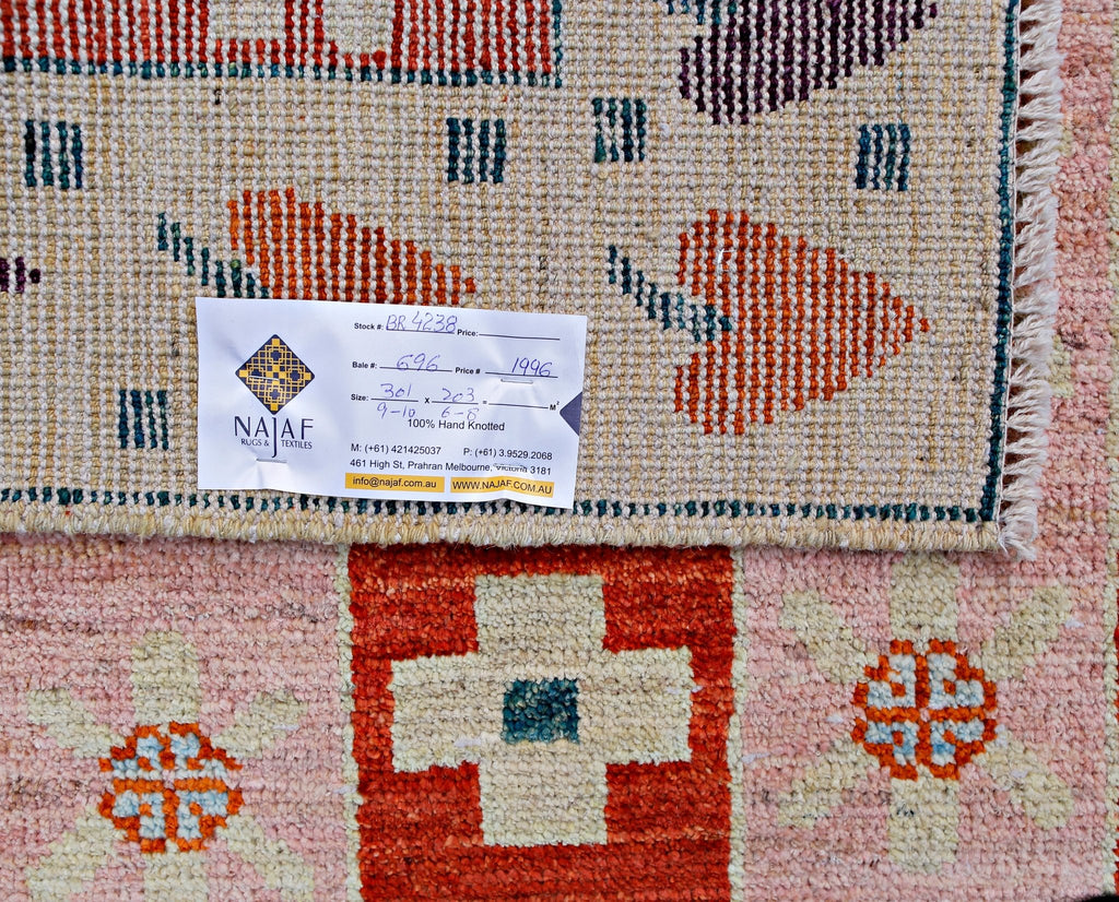 Handmade Tribal Afghan Rug | 301 x 203 cm | 9'10" x 6'8" - Najaf Rugs & Textile