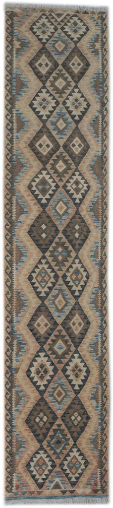 Handmade Tribal Kilim Hallway Runner | 394 x 82 cm | 12'9" x 2'6" - Najaf Rugs & Textile